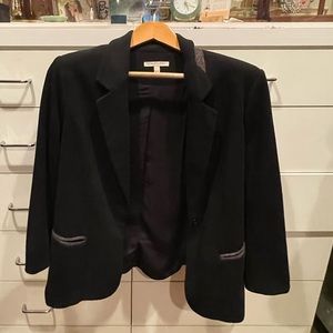 Black Wool Knit Blazer